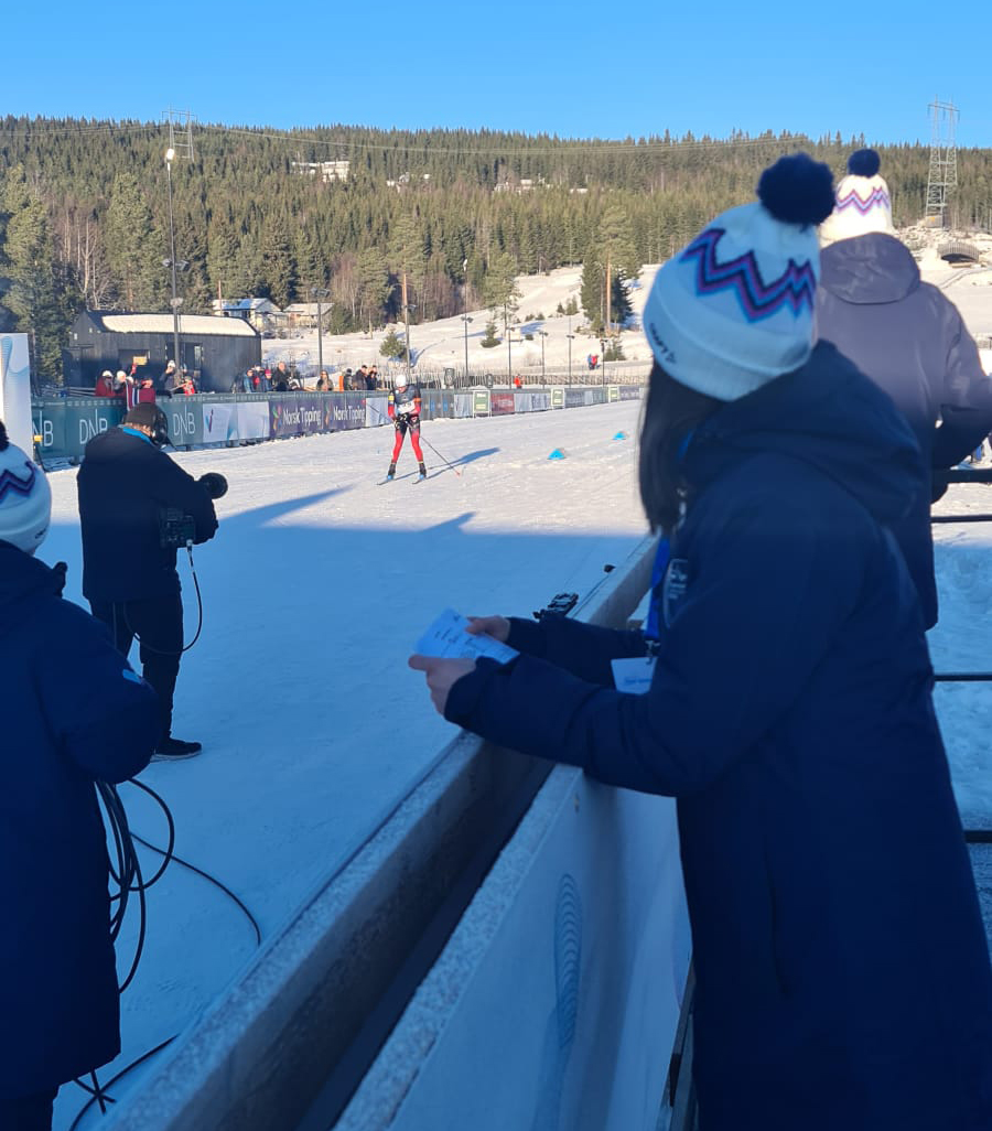 Student i målområdet. 