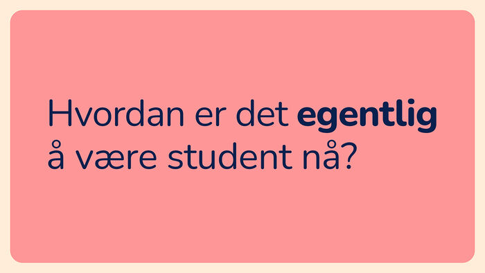 Rosa plakat med tekst. 