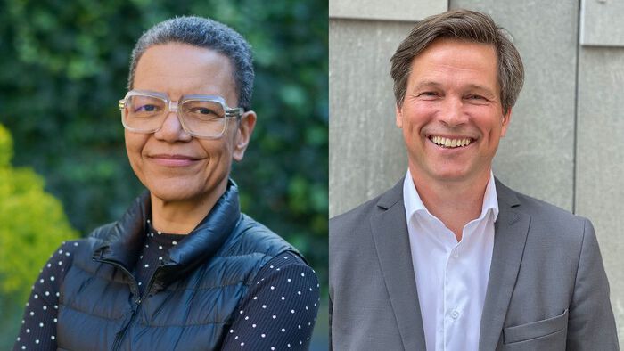 Portrettfoto av de to nye dekanene, Eli Bø og Leif Holst Jensen