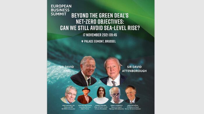 Bilde av en plakat av deltagere i en paneldebatt om klima