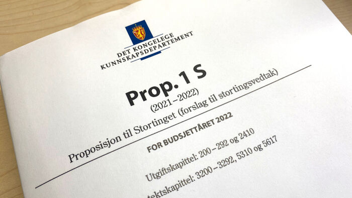Faksimile av forsiden på Statsbudsjettet for 2022