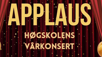 Banner med tekst høgskolens vårkonsert 9. juni 2023 kl 19