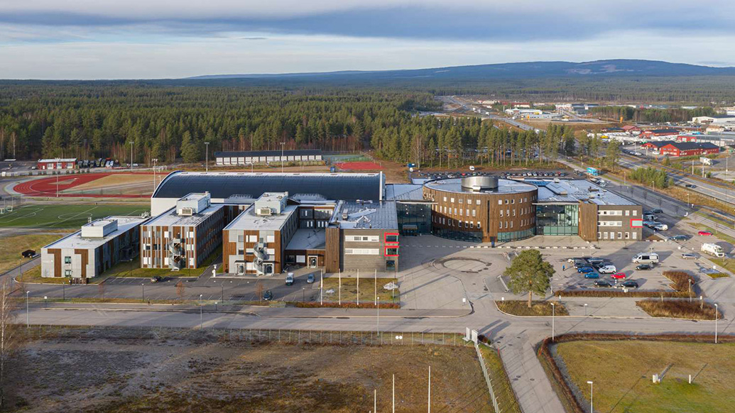 Dronebilde studiested Elverum