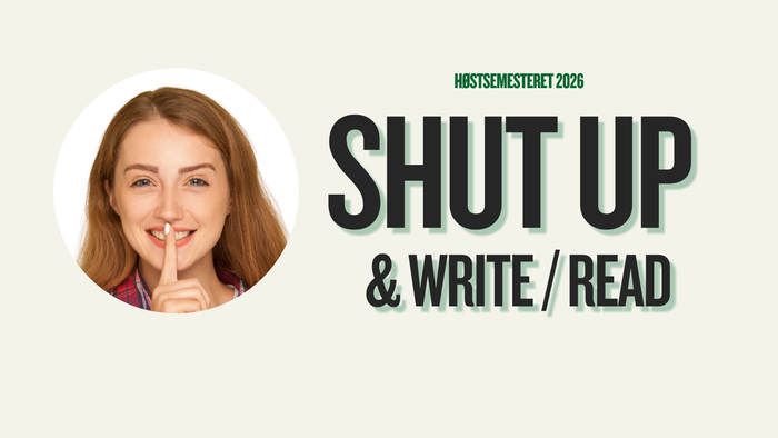 logo Shut up and write/read høst 2026