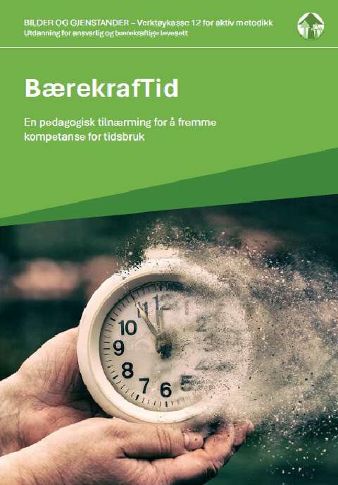 Viser hender som holder en klokke som driver å forsvinne