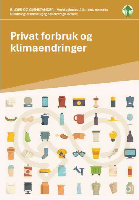 Viser ulike ikoner av forbruksgjenstander