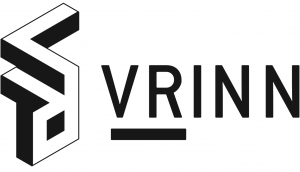 Logo for VRINN i sort hvitt