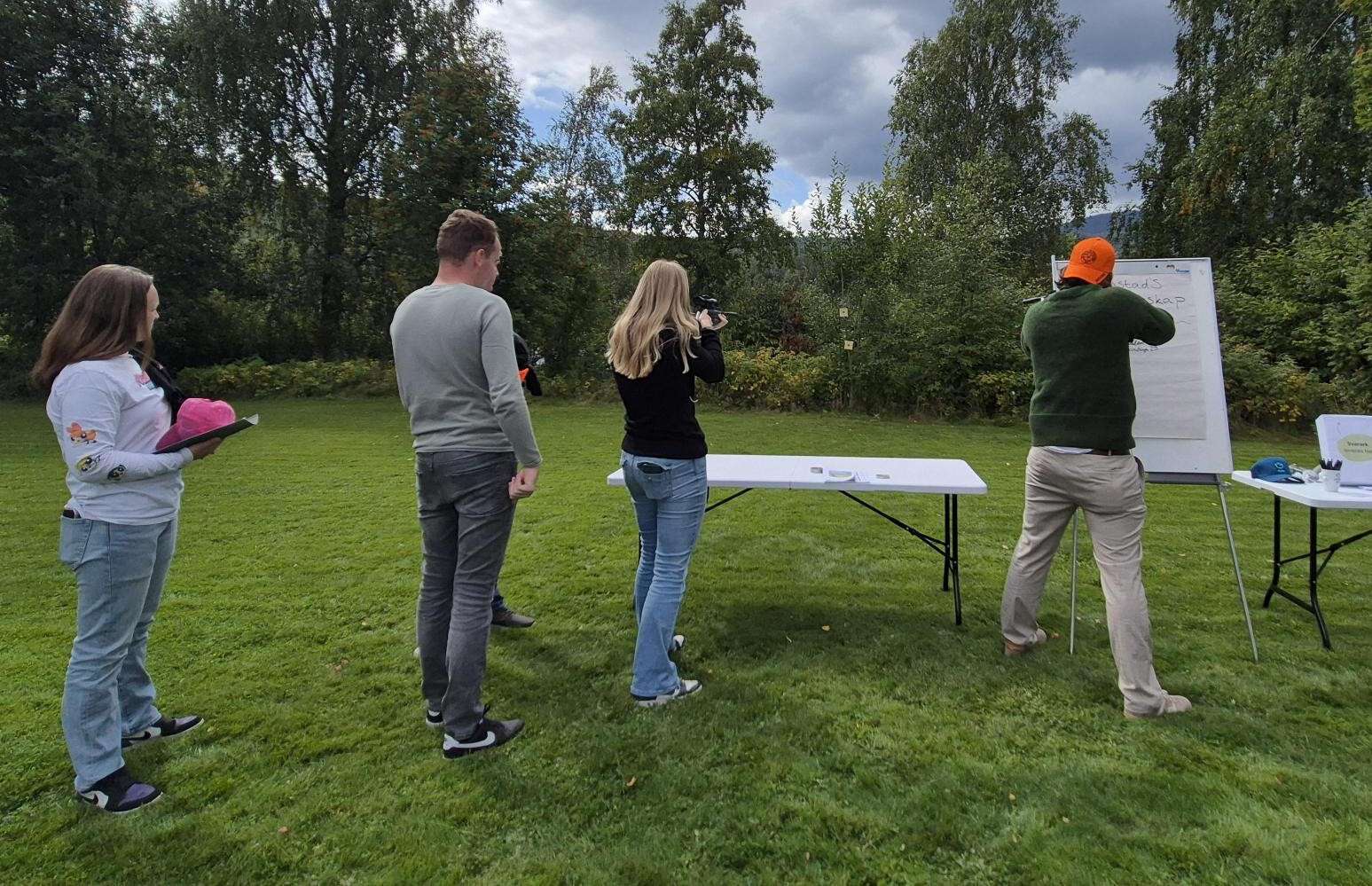 Students practicing shooting