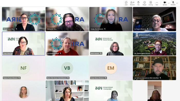16 of 28 participants to webinar gathered on one screen