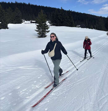 On the skiing day at Sjusjøen, the students could choose between cross-country skiing, downhill skiing or walking.