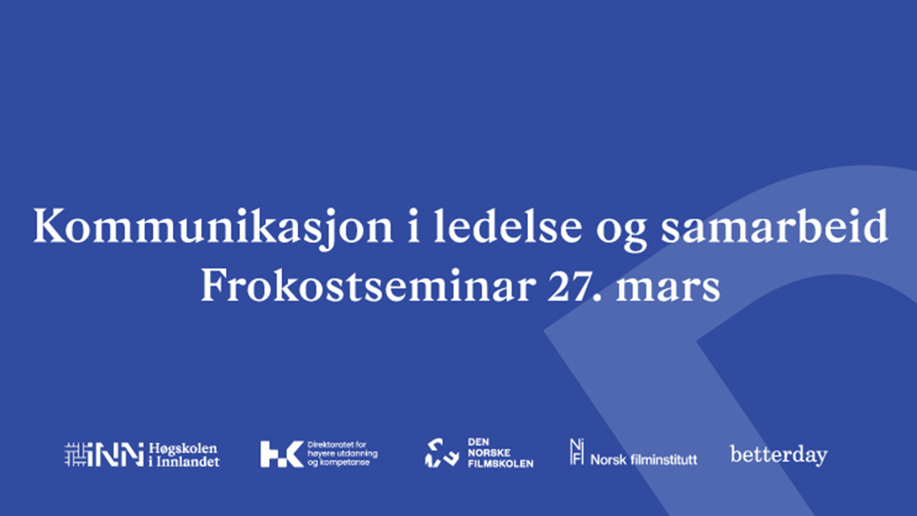 Banner frokostseminar DNF med tekst Kommunikasjon i ledelse og samarbeid