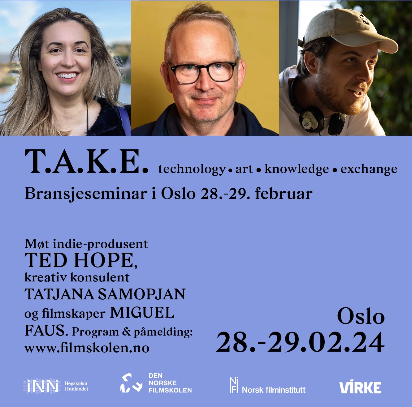 Banner med programtekst, som gjentar det som står i kalenderoppøringen