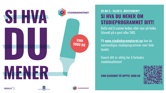 Plakat med tekst. 