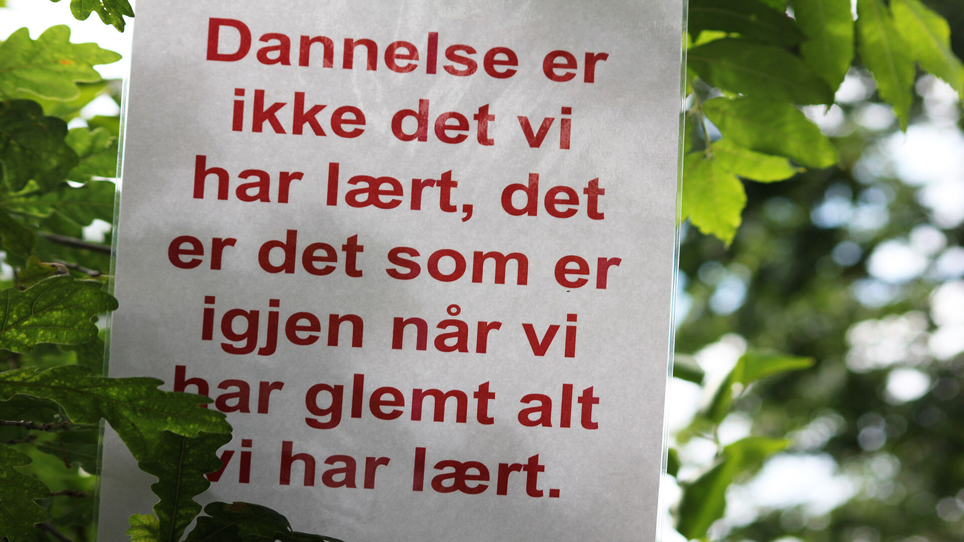 Bilde av plakat med tekst