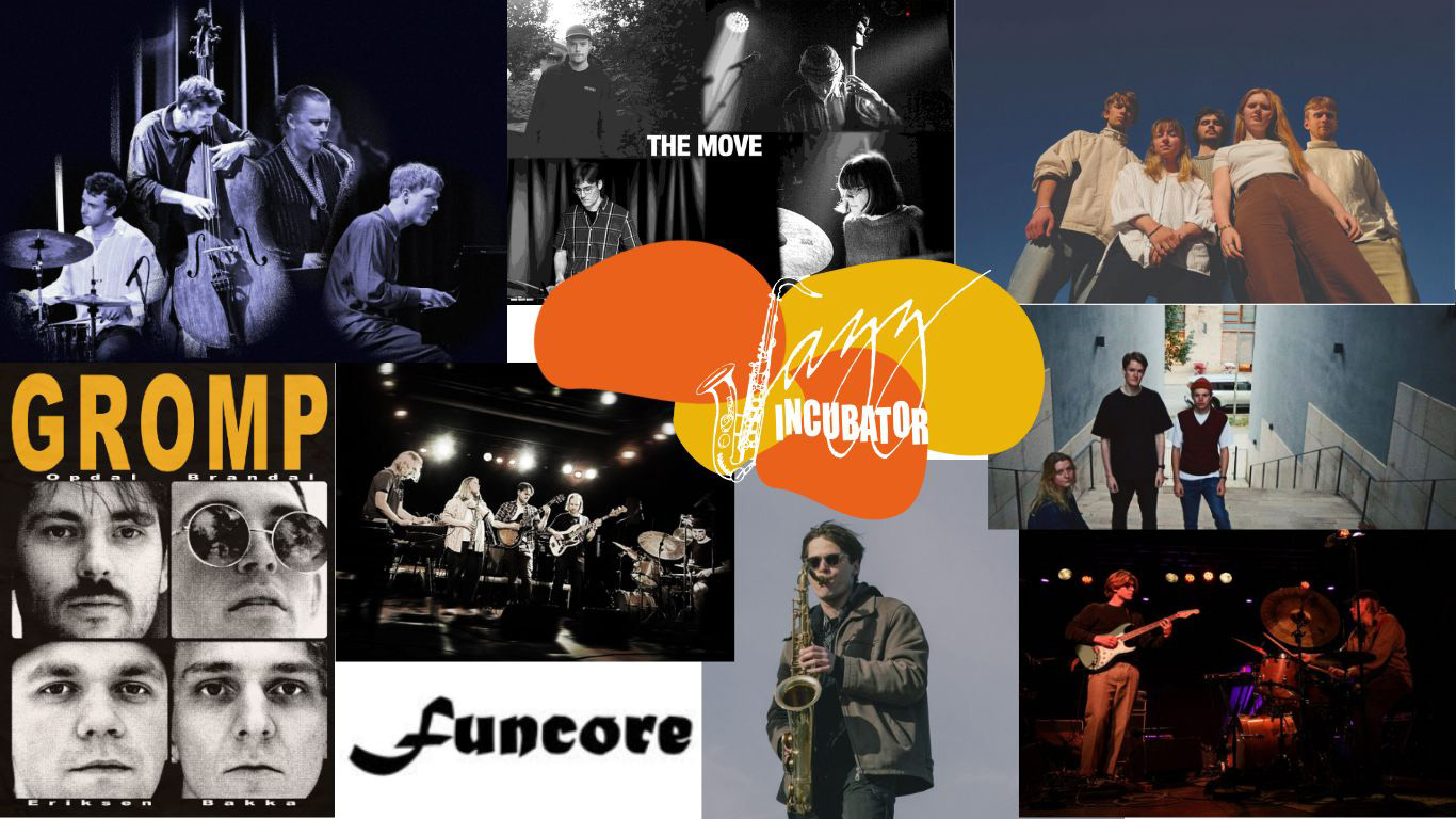 Jazzincubator banner med bilde av bandene 2024