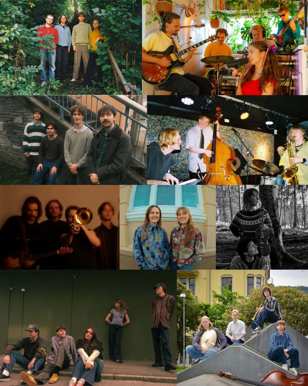 Små bilder av bandene i årets jazzinkubator