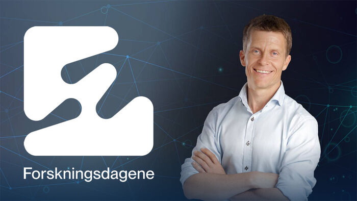 Portrett Ole Petter Hjelle og logo for Forskningsdagene
