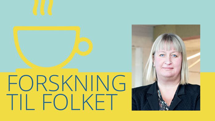 Logo forskning til folket  med bilde av Grethe Østby