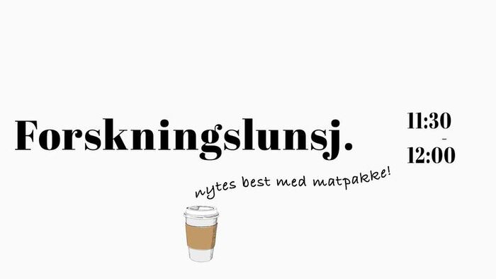 Illustrasjon av kaffekopp med tittel og klokkeslett for møtet.