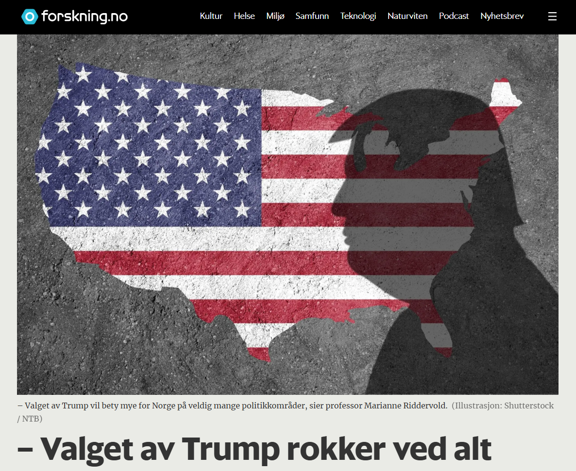 Siluett av Trump mot et amerikansk flagg