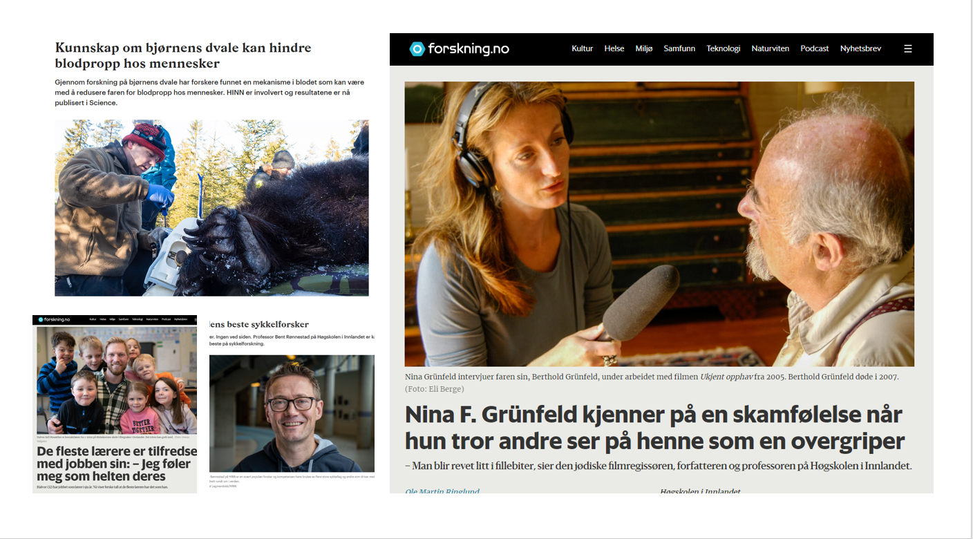 Fire nyhetssaker i kollasje