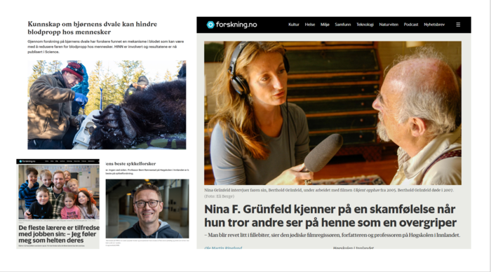 Fire nyhetssaker i kollasje