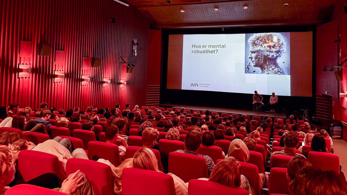 Bilder av folk i en kinosal