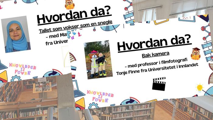 Collage med programplakater 