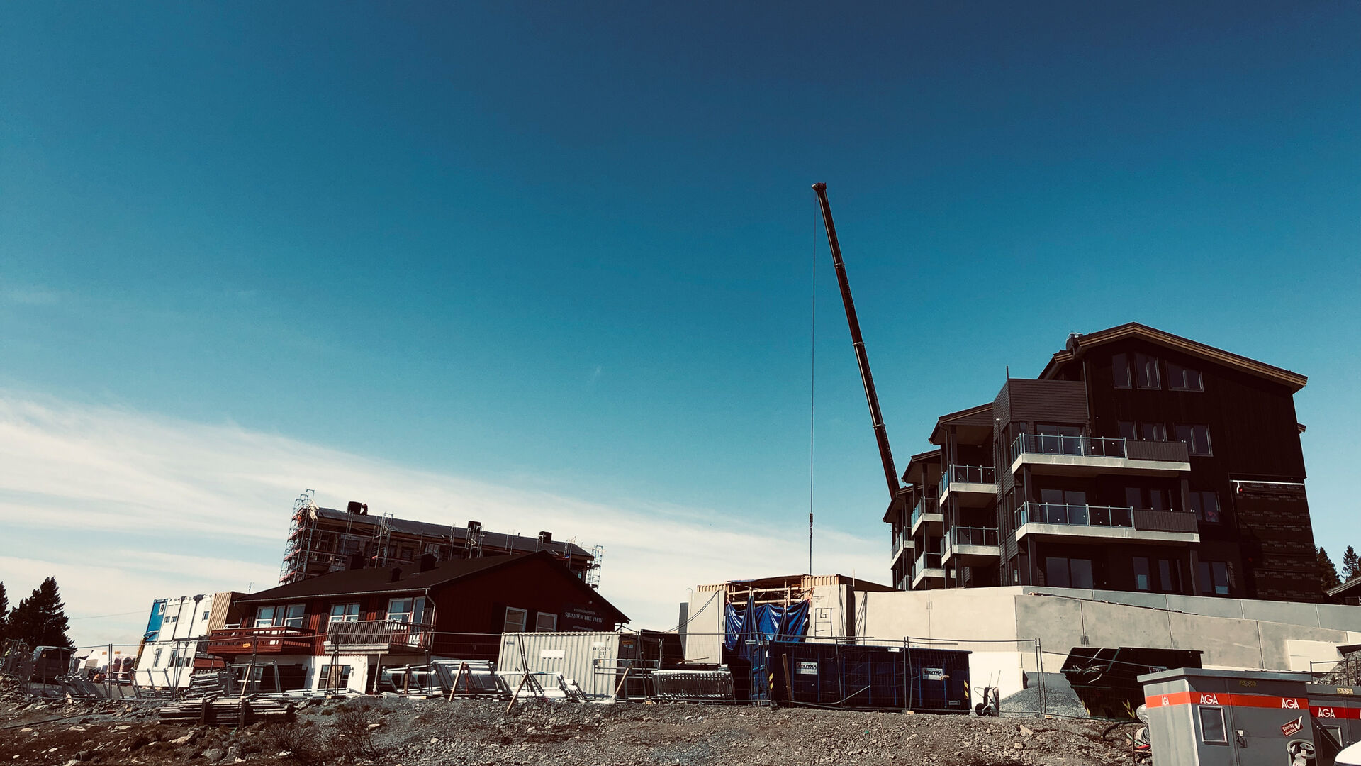 Hyttebygging - byggeplass på Sjusjøen.