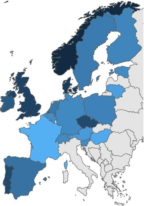 Kart som viser kulturalistiske holdninger i europa 