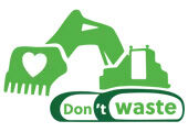 Logo Don't waste - caterpillar and text
