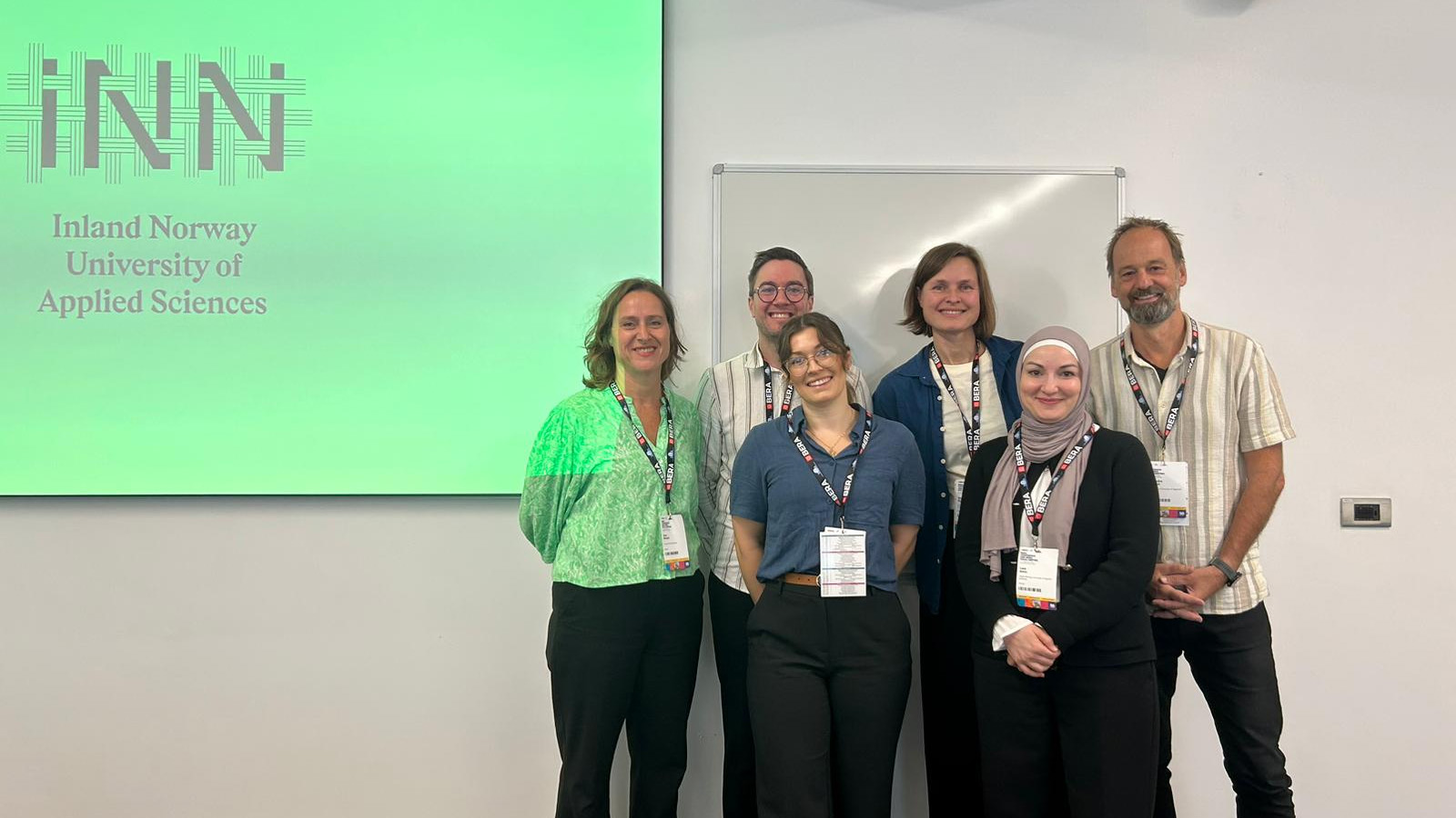 Fra venstre: Anna Winlund (Göteborgs universitet), Jonas Yassin Iversen, Synnøve Markeng, Anne Grethe Kjelling, Lana Amro og Thor-André Skrefsrud (Høgskolen i Innlandet/forskergruppa DivE)