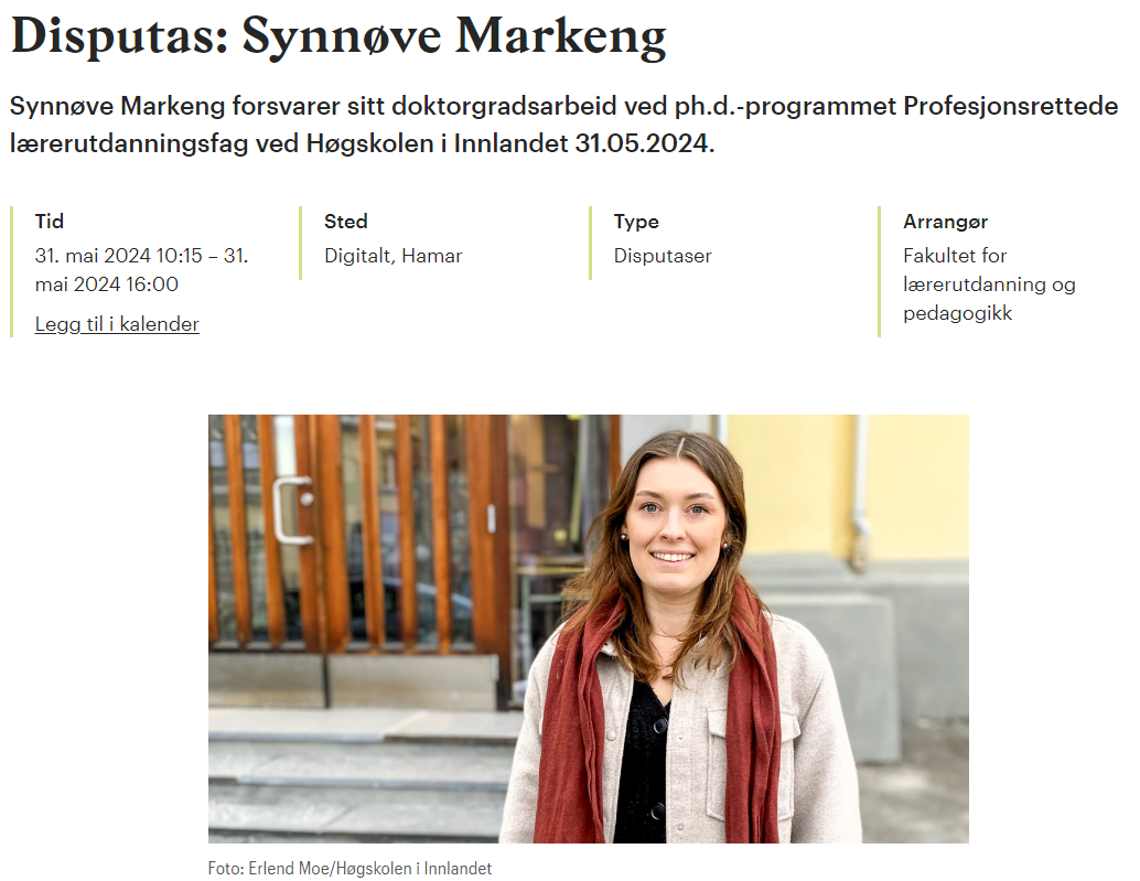 Faksimile av oppslag om disputasen på inn.no