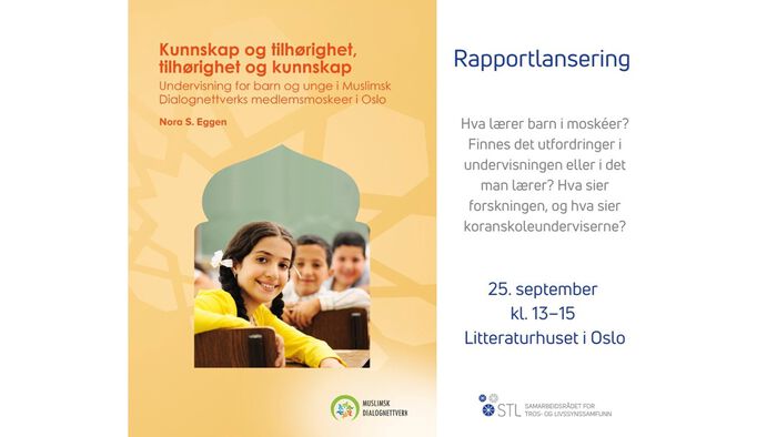 Invitasjon til lansering av rapporten "Kunnskap og tilhørighet, tilhørighet og kunnskap".