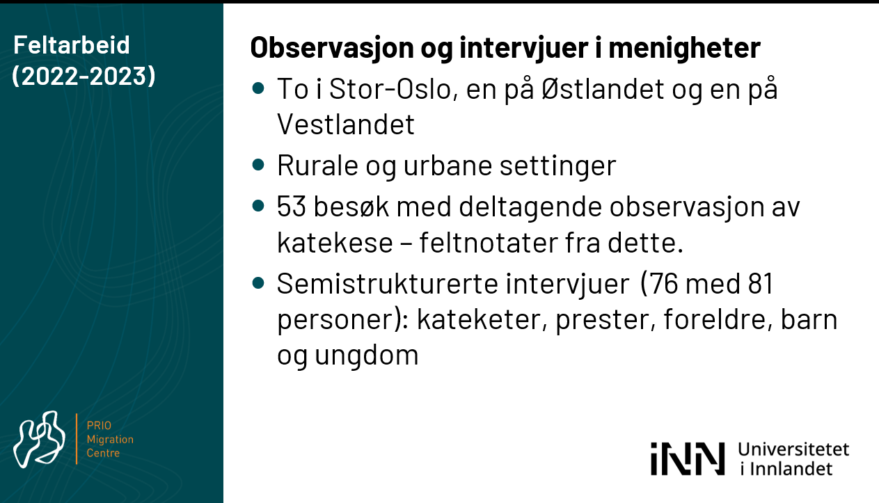 Skjermbilde fra PowerPoint-presentasjon, FAITHED-feltarbeid i katolske menigheter