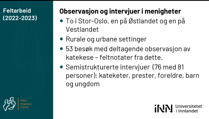 Skjermbilde fra PowerPoint-presentasjon, FAITHED-feltarbeid i katolske menigheter