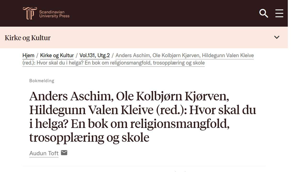 Skjermdump fra Kirke og Kultur