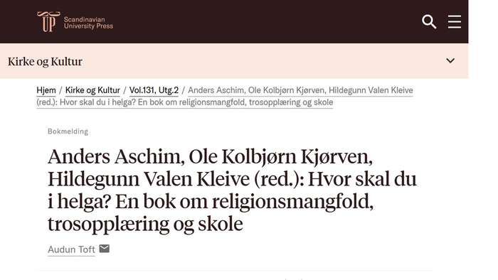 Skjermdump fra Kirke og Kultur
