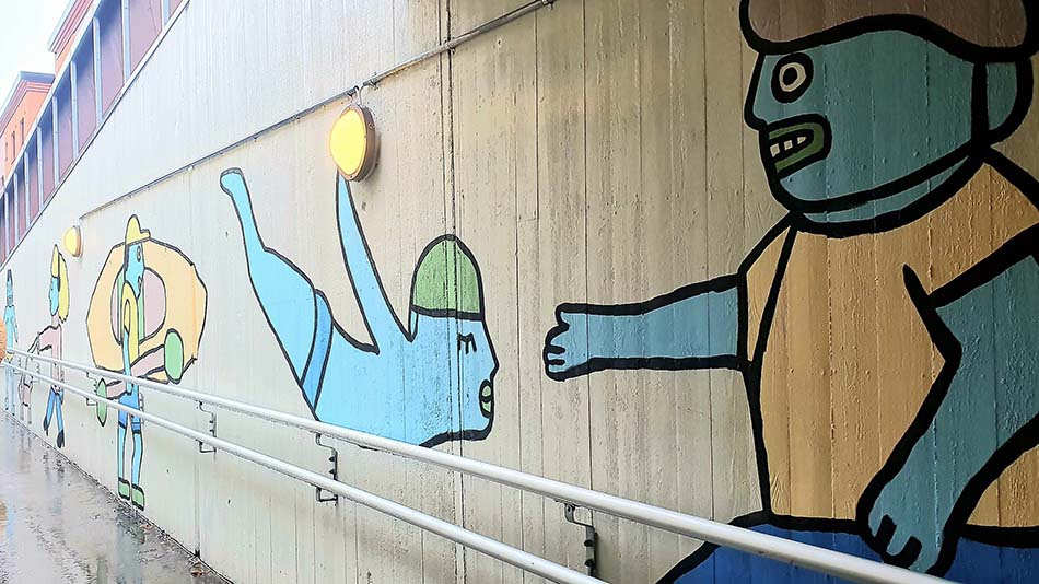 Bilde av grafitti på murvegg