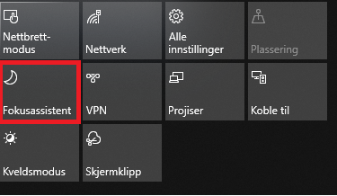 Trykk på Fokusassistent