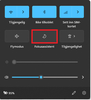 Klikk på Fokusassistent