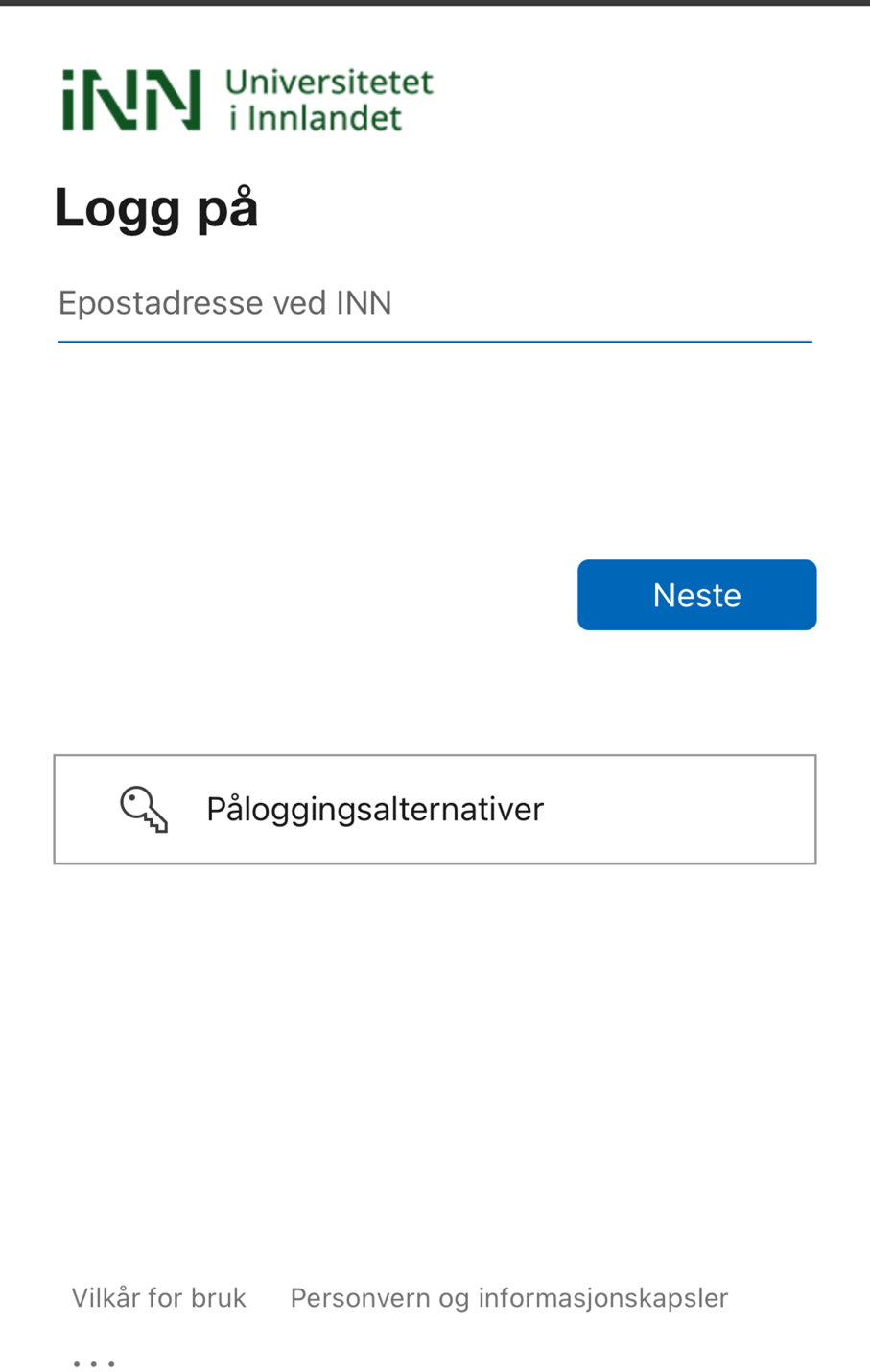 Logg på med ansatt/student konto