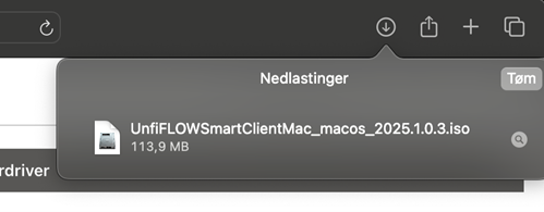 Nettleser dropdown nedlastning fane