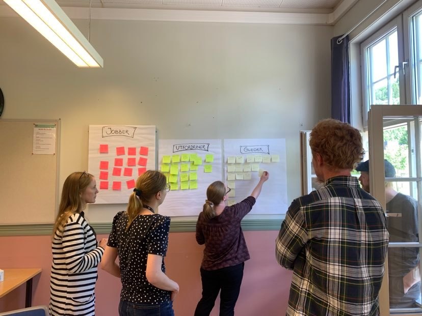 På workshoppen jobber alle bibliotekansatte med å utvikle bedre tjenester