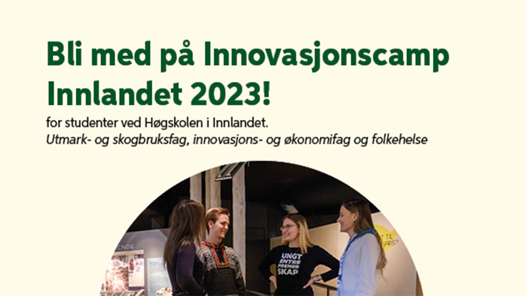 plakat med info om innovasjonscamp 2023