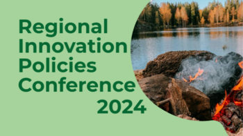 bilde av et bål i høstvær og teksten Regional Innovation Policies Conference 2024