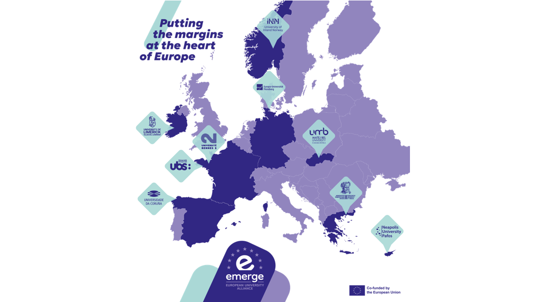 EMERGE-partnerne på Europakart