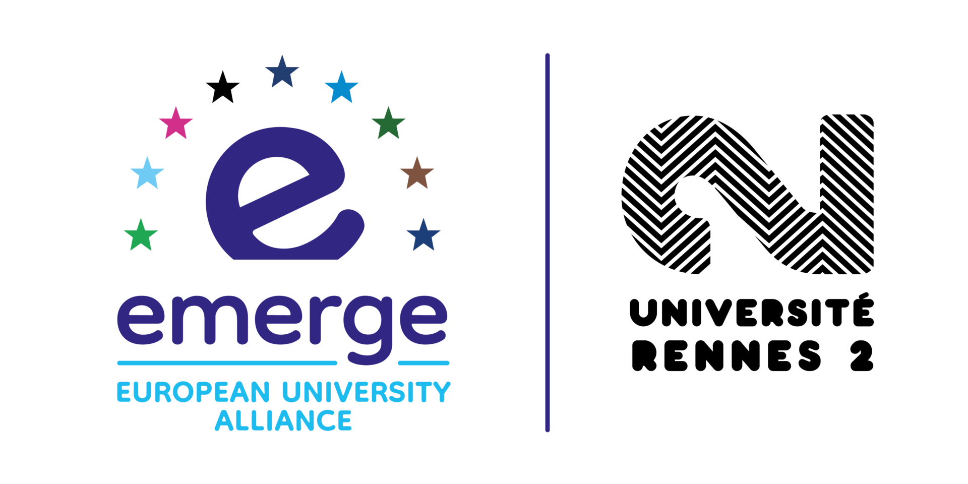 EMERGE- og Rennes 2-logoer