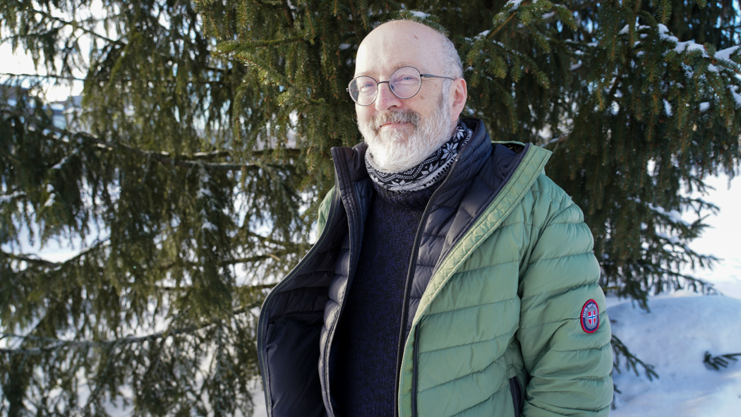 Portrett av Linnell i skogen