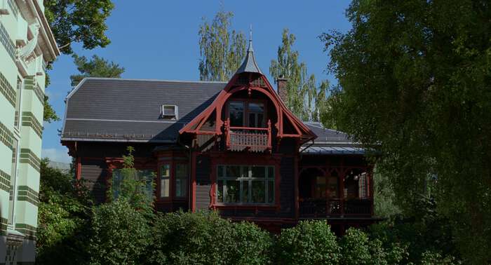 Foto av sveitservillaen .